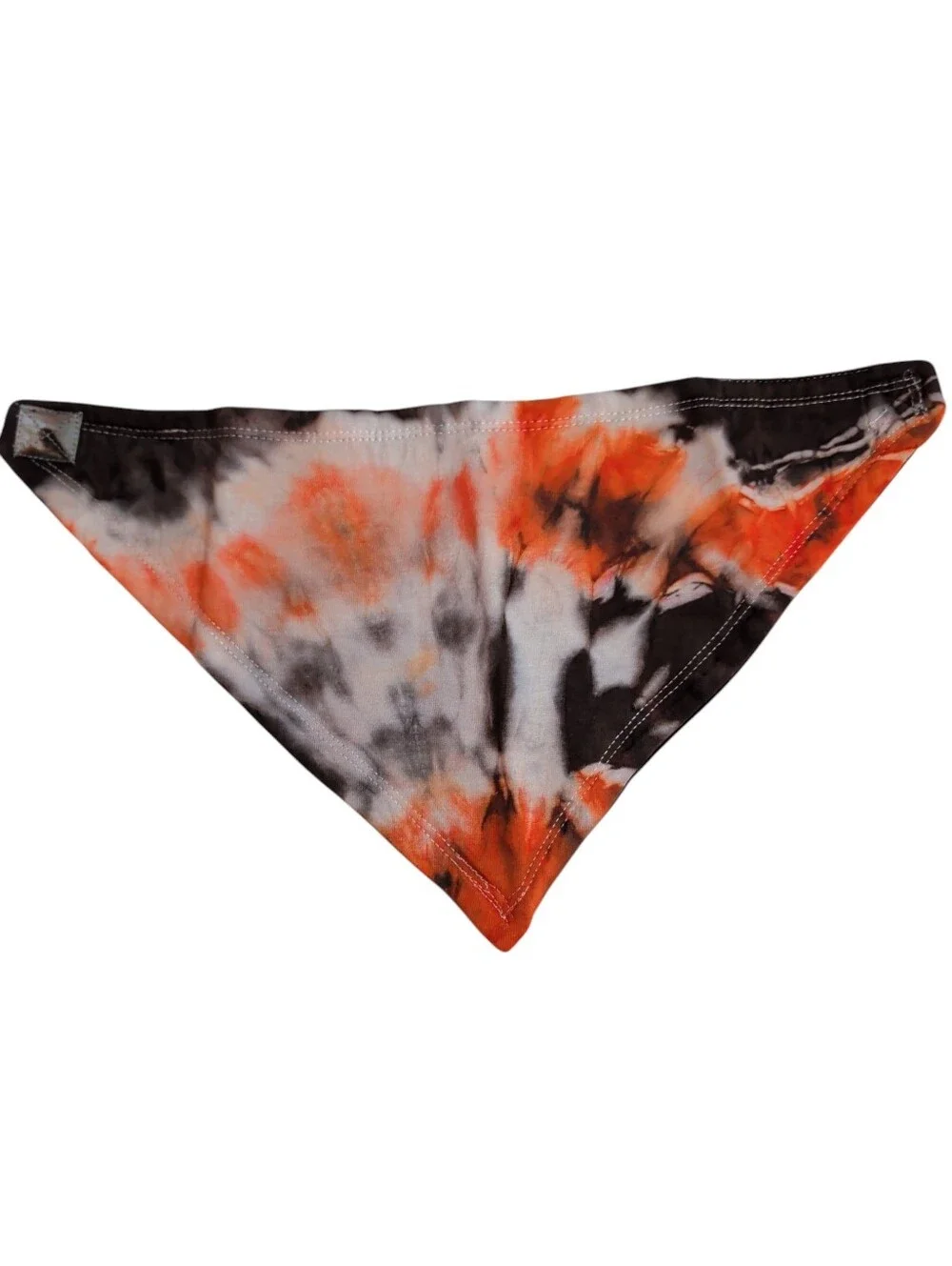 NWOT Tie-Dye Triangle Pet Bandana / Baby Bandaid Bib in Orange Black And White